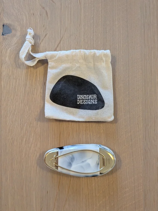 Dinosaur Designs Black & White Resin Brooch - Picture 3 of 3